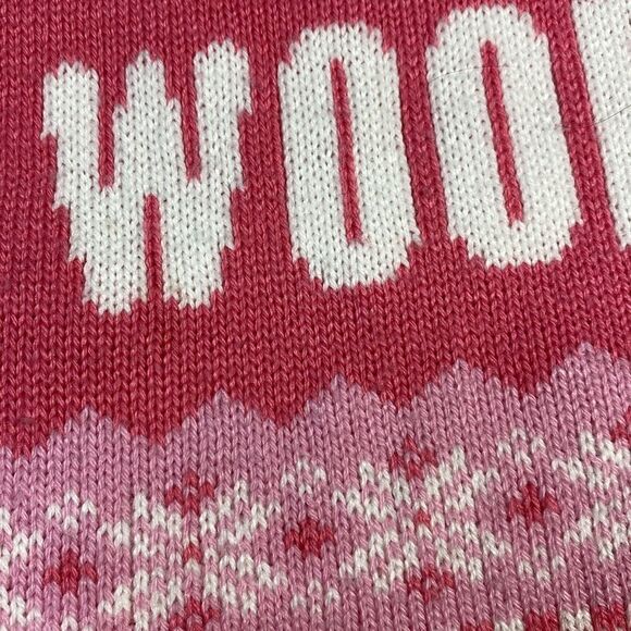 Pink WOOF Statement Fair Isle Knot Dog Sweater - Picture 3 of 9